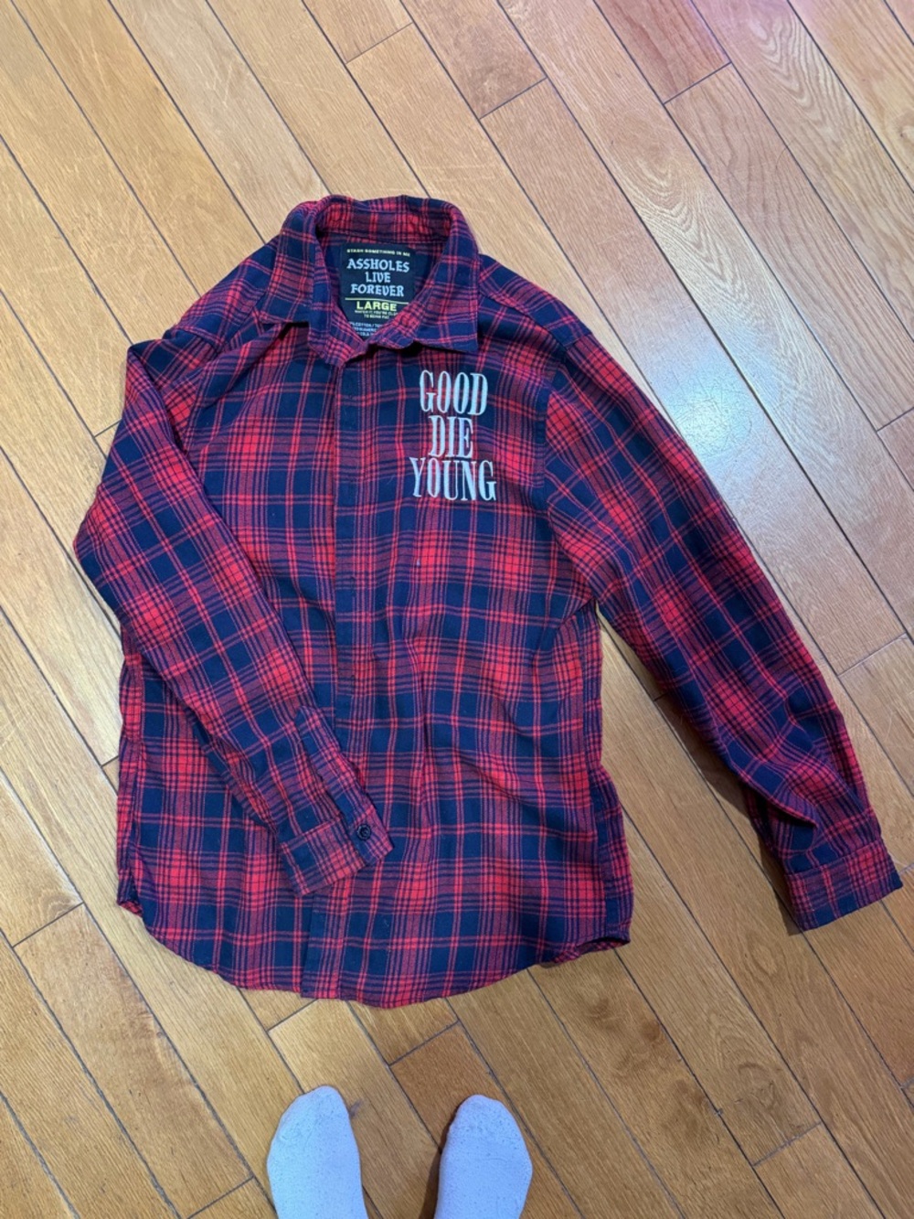 Good Die Young Red Plaid Flannel Shirt